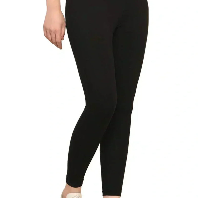Yoga Pants High Waist Cotton Fabric Stretchable Black Gym Tights