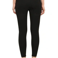 Yoga Pants High Waist Cotton Fabric Stretchable Black Gym Tights | Pack Of 1