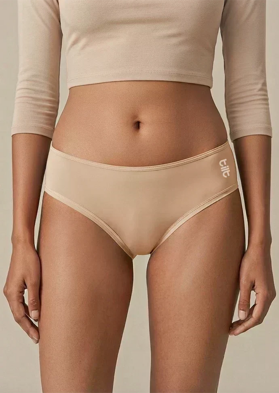 5 Pack - Beige Low-waist Bamboo Absorbent Underwear