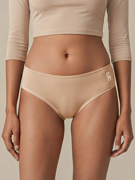 3 Pack - Beige Low-waist Bamboo Absorbent Underwear