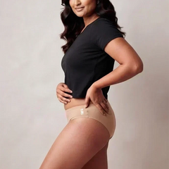 Beige Low-waist Bamboo Absorbent Underwear