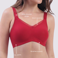 Bello – Wireless Red Bra for Everyday Comfort