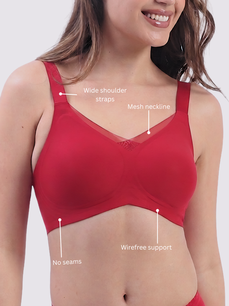 Bello – Wireless Red Bra for Everyday Comfort