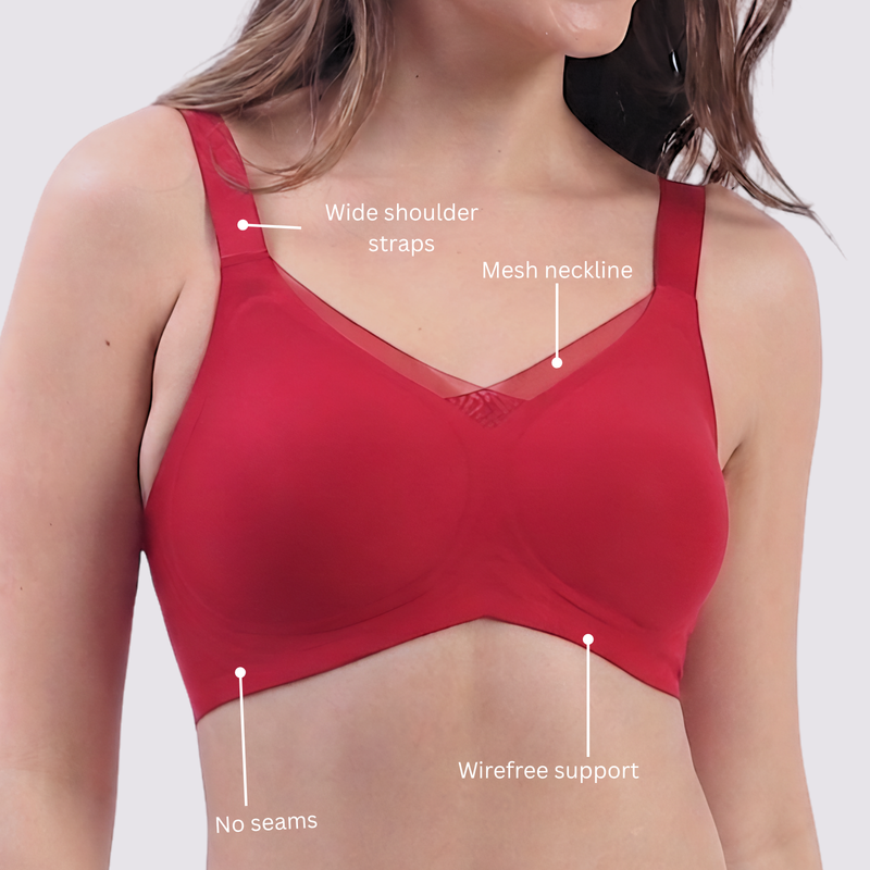 Bello – Wireless Red Bra for Everyday Comfort