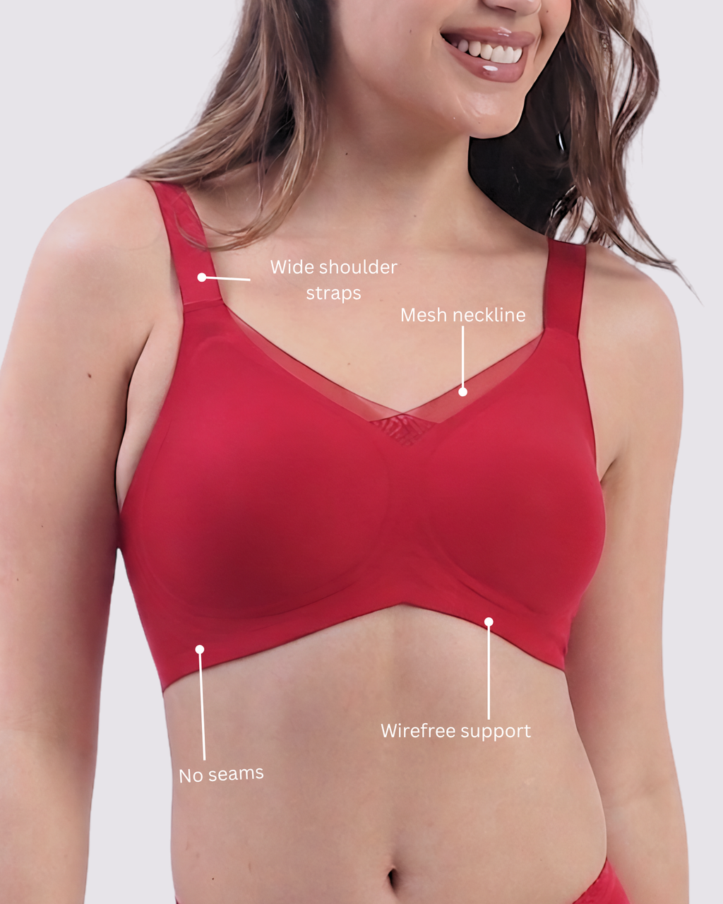 Bello – Wireless Red Bra for Everyday Comfort