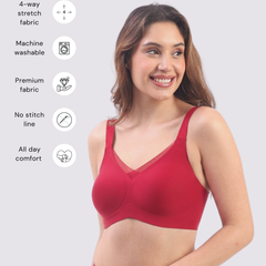 Bello – Wireless Red Bra for Everyday Comfort