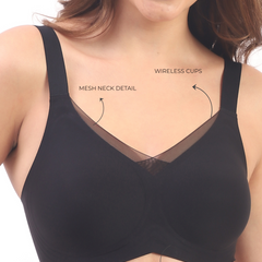 Bello – Wireless Black Bra for Everyday Comfort