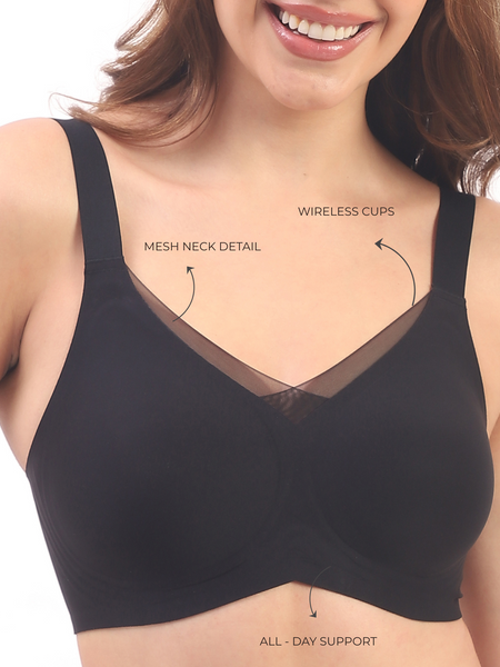 Bello – Wireless Black Bra for Everyday Comfort