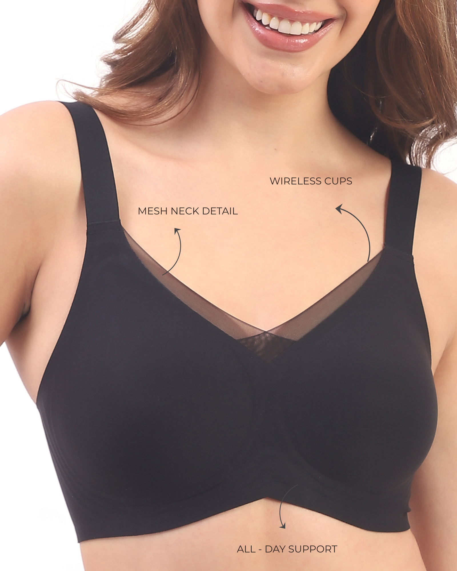 Everyday Black Duo- Bello & Vera Black Seamless Wirefree Bras