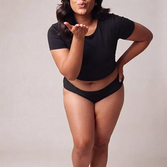 Black Low-waist Bamboo Absorbent Underwear