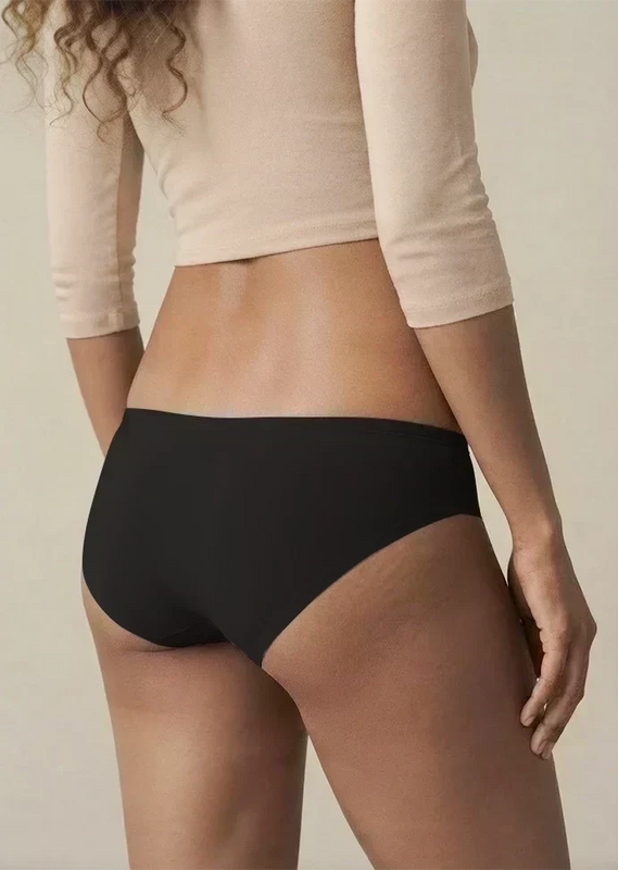 Black Low-waist Bamboo Absorbent Underwear