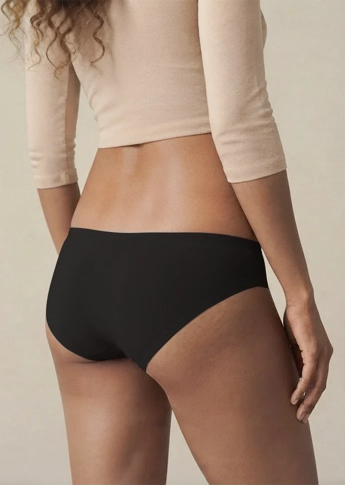Black Low-waist Bamboo Absorbent Underwear