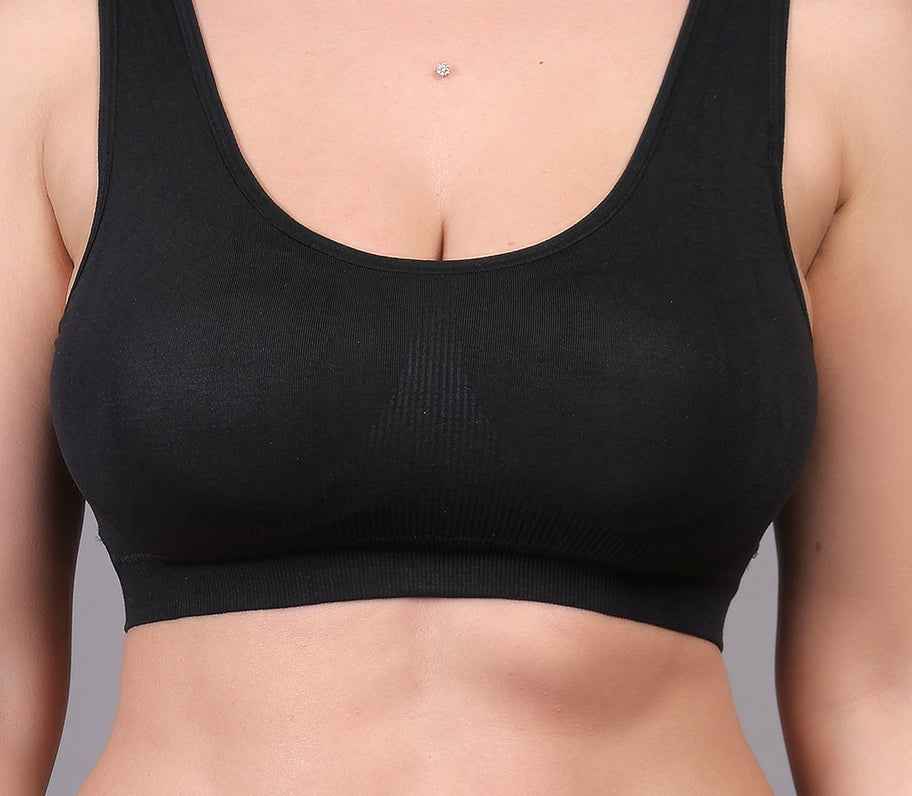 Women Full Coverage Non Wired Lightly Padded Sports Workout Bra