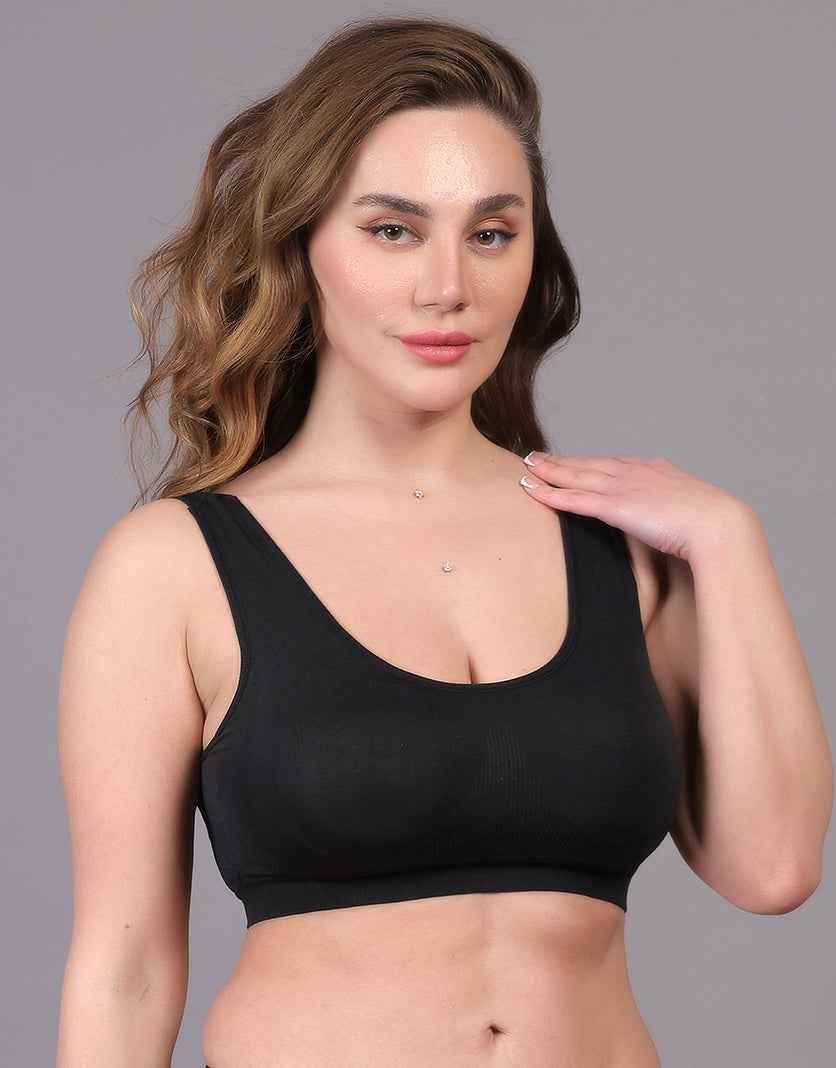 Women Full Coverage Non Wired Lightly Padded Sports Workout Bra