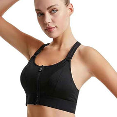 Women High Impact Front Zip Full Coverage Belt Sports Bra