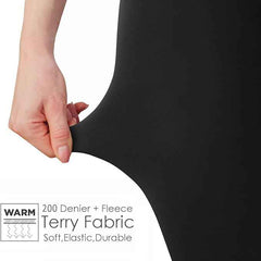 Women Black Winter Fur Warm Fleece-Lined Thermal Stretchable Stockings for Cold Weather Thermal Bottom.