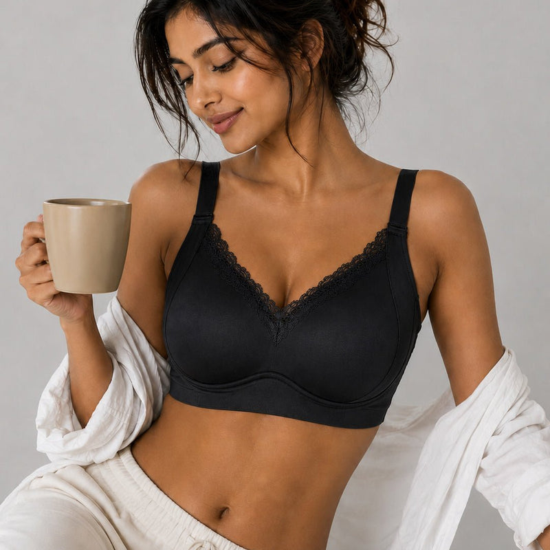 Wirefree padded full coverage Lace Bra