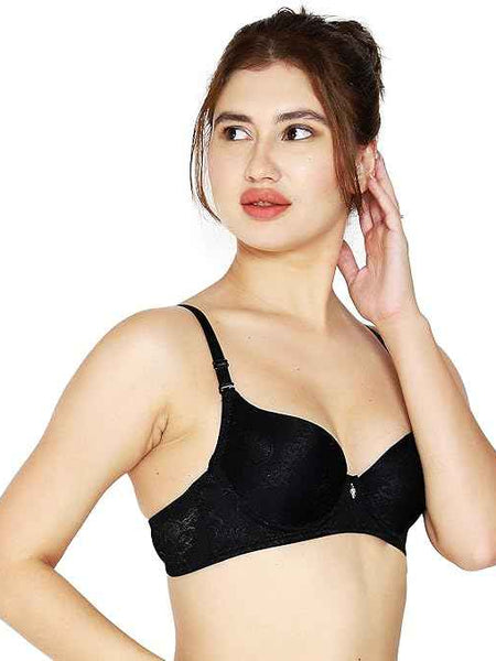 women Self Design Wired Lightly Padded Pushup Bra