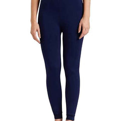 Women's Navy Blue Skinny Fit Mid Rise Winter Fleece Lined Thermal Leggings