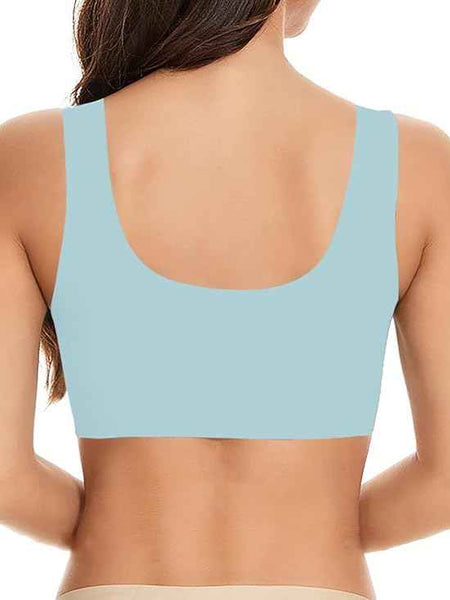 Women Wirefree Comfortable Padded Lift Push Up Thin Soft Sexy Back Smoothing Everyday Pullover Bras