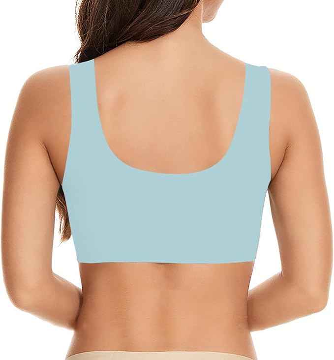 Women Wirefree Comfortable Padded Lift Push Up Thin Soft Sexy Back Smoothing Everyday Pullover Bras