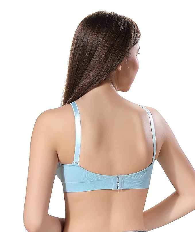 Women Organic Antimicrobial Soft Feeding Full Bust Seamless Nursing,Breastfeeding Maternity Bra with Remove Pads Pack of 3