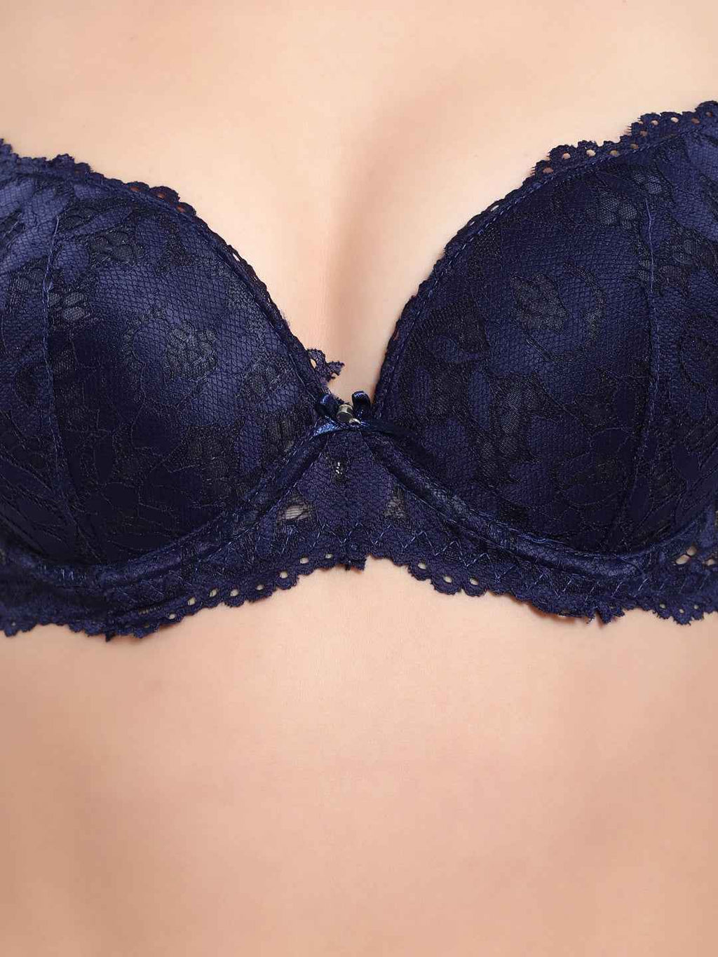 Women's Elegant Lace Love Double Padded Underwired Push up Bra Panty Bridal Set
