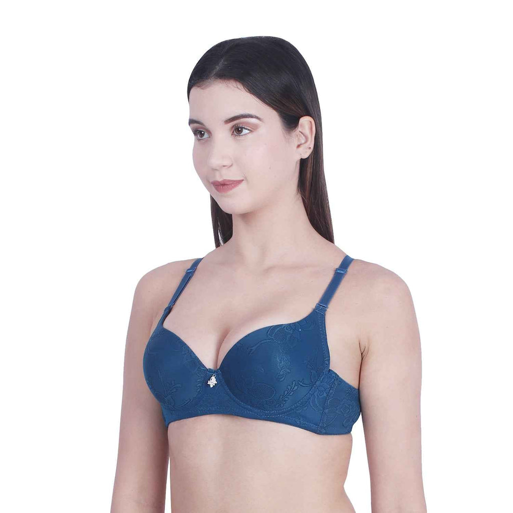 women Self Design Wired Lightly Padded Pushup Bra
