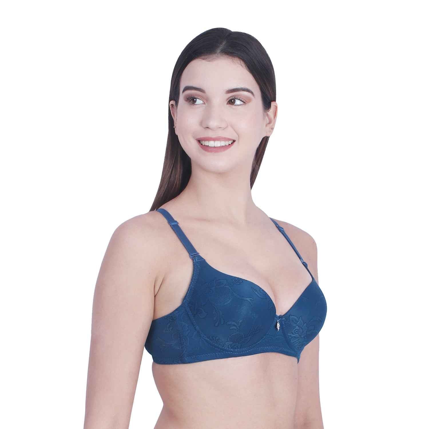 women Self Design Wired Lightly Padded Pushup Bra