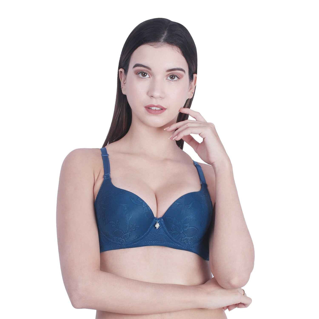 women Self Design Wired Lightly Padded Pushup Bra