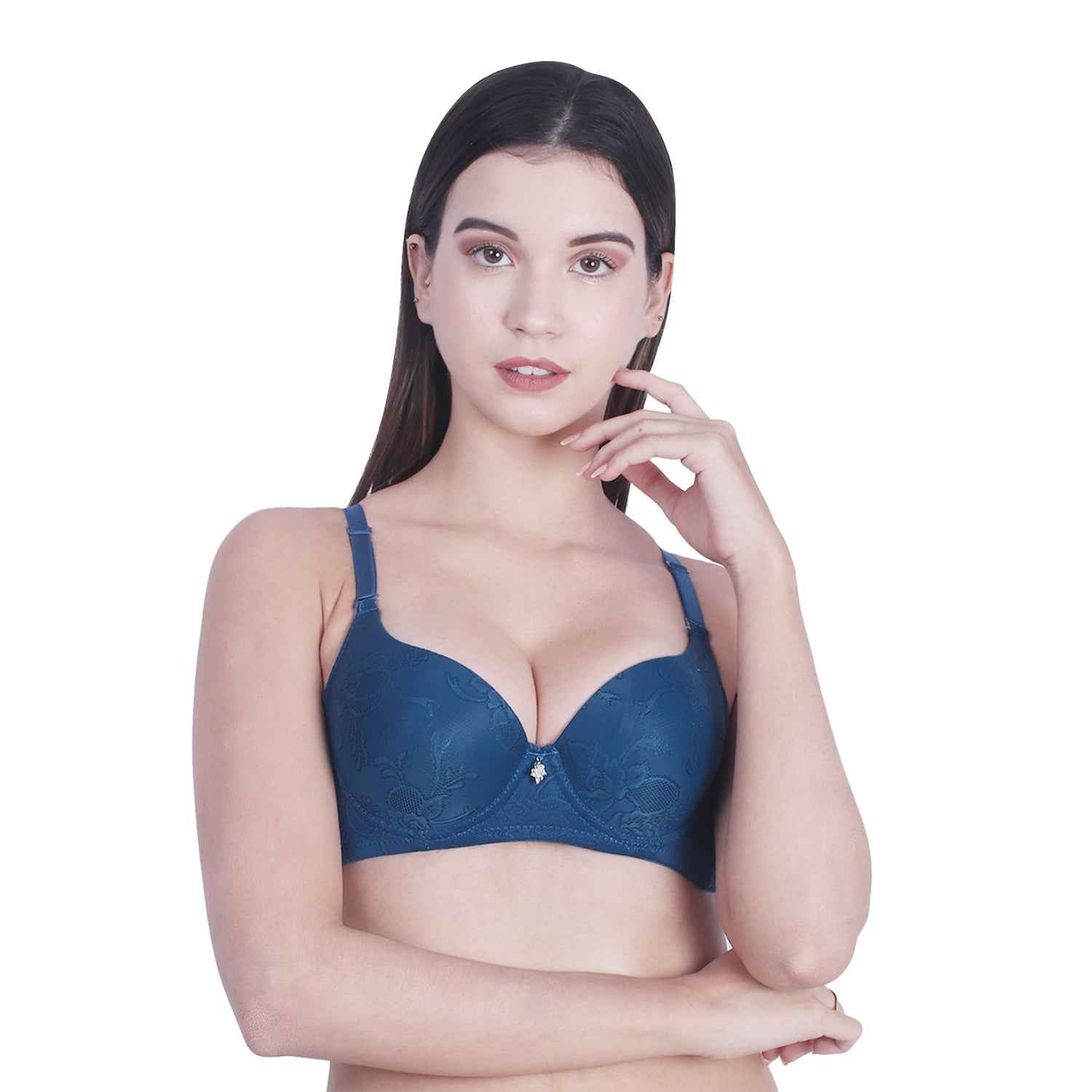 women Self Design Wired Lightly Padded Pushup Bra