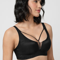 LIV | Strappy Front Detail Bra – Full Coverage, Plunge Neck, Lightweight & Supportive br