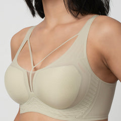 LIV | Strappy Front Detail Bra – Full Coverage, Plunge Neck, Lightweight & Supportive br