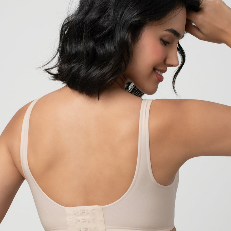 LIV | Strappy Front Detail Bra – Full Coverage, Plunge Neck, Lightweight & Supportive br