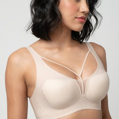 LIV | Strappy Front Detail Bra – Full Coverage, Plunge Neck, Lightweight & Supportive br