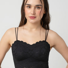 Iris Floarl Lace Camisole | Sweetheart Neck With Light Padding