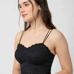 Iris Floarl Lace Camisole | Sweetheart Neck With Light Padding