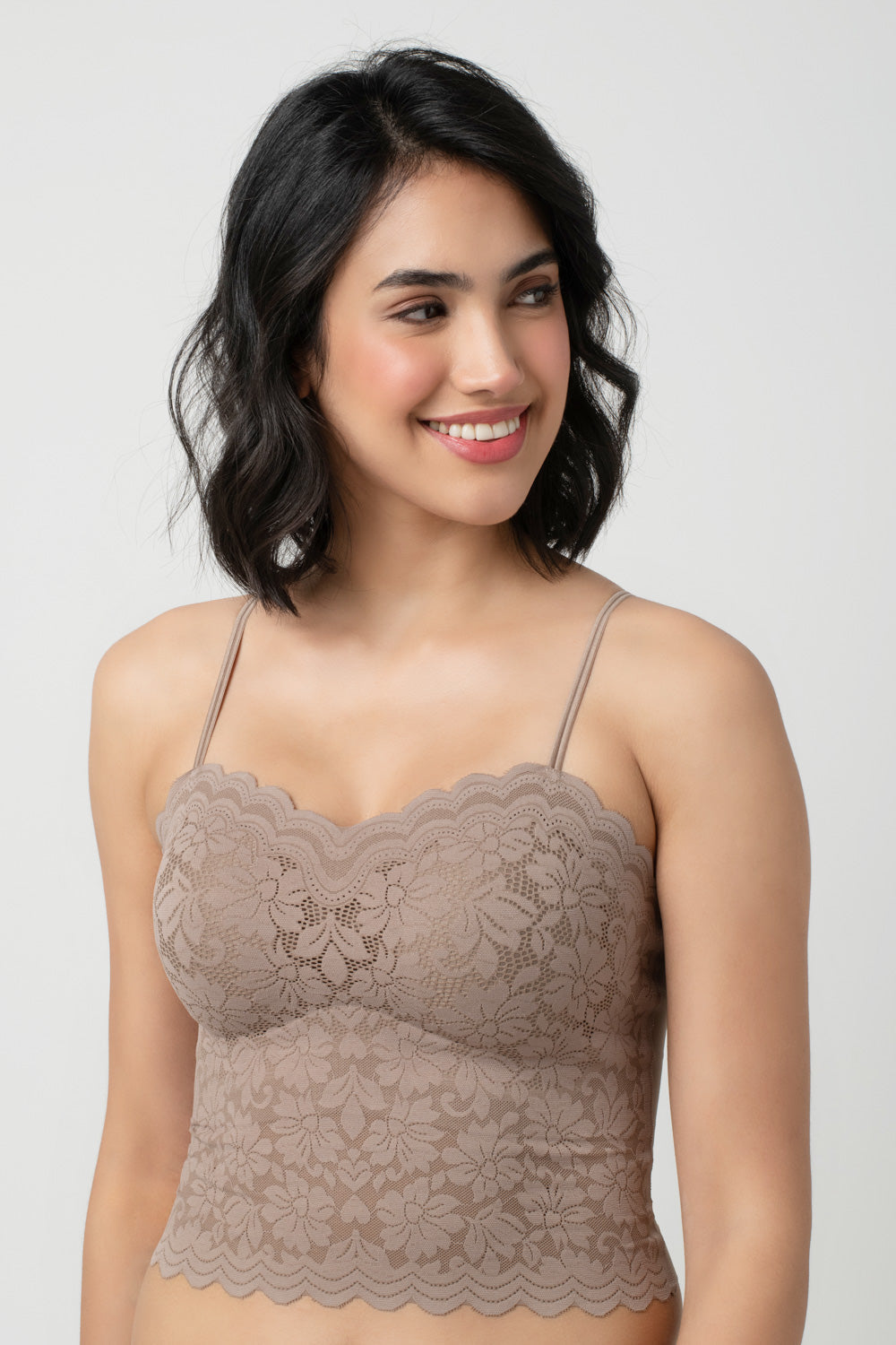 Iris Floarl Lace Camisole | Sweetheart Neck With Light Padding