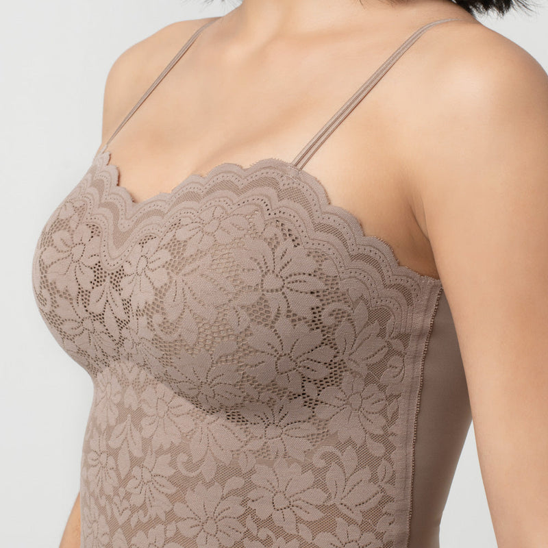 Iris Floarl Lace Camisole | Sweetheart Neck With Light Padding