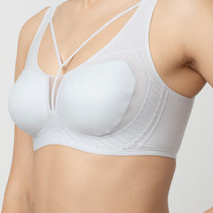 LIV | Strappy Front Detail Bra – Full Coverage, Plunge Neck, Lightweight & Supportive br