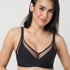 Taylor | Non padded bra with front detail and nipple cover