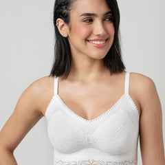 Ava Leafy Lace Camisole | V-Neck with Light Padding