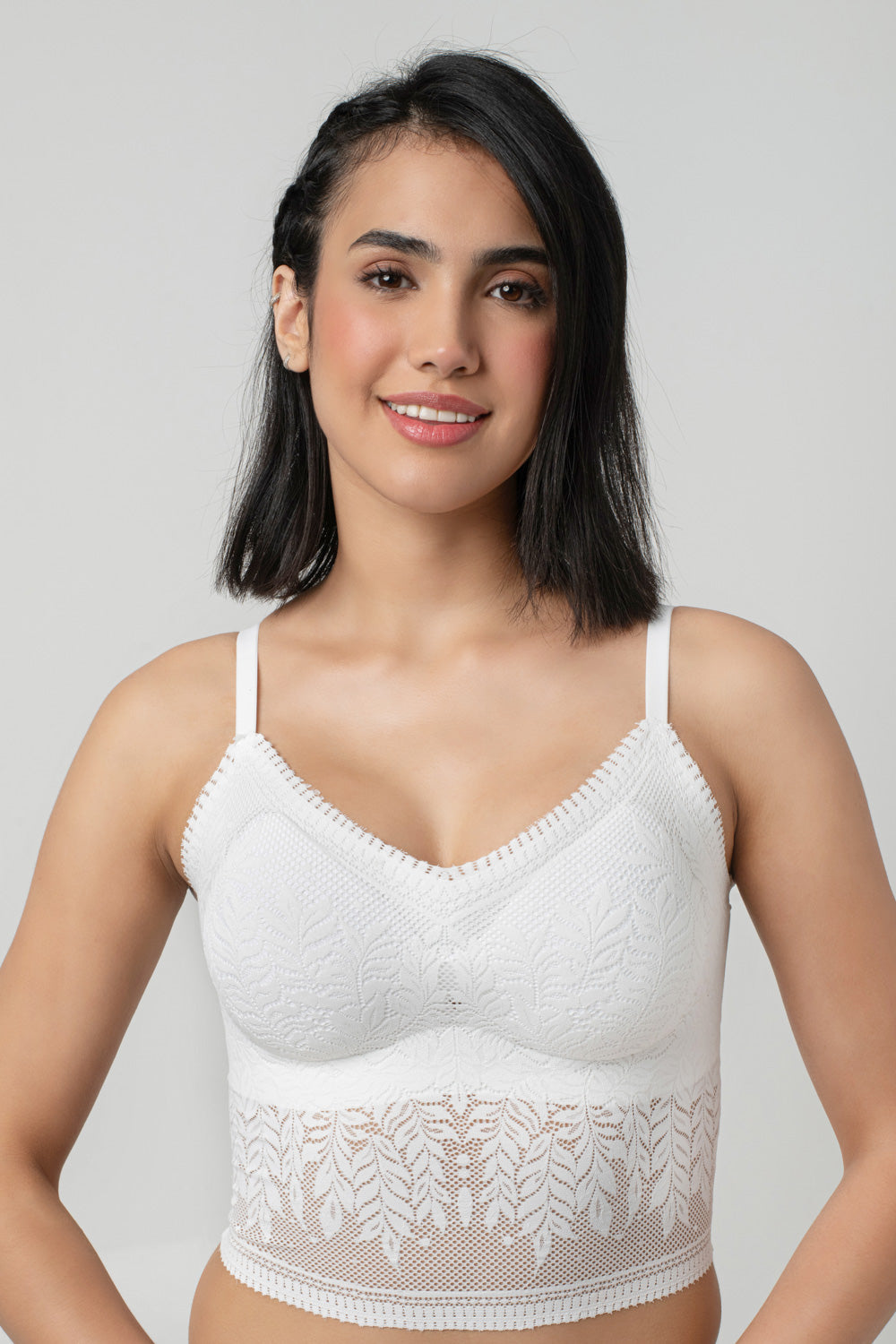 Ava Leafy Lace Camisole | V-Neck with Light Padding