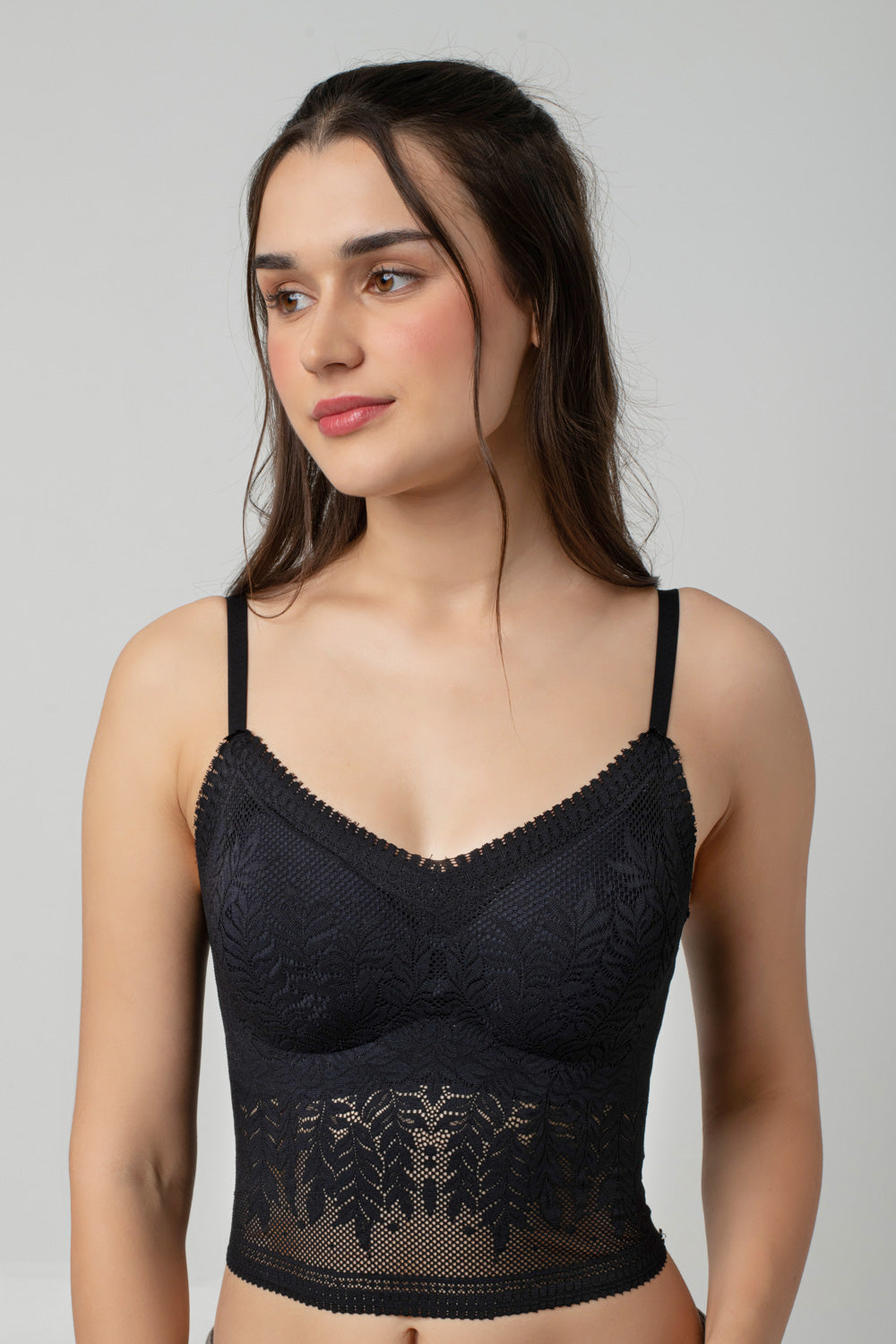 Ava Leafy Lace Camisole | V-Neck with Light Padding