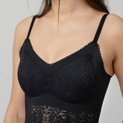 Ava Leafy Lace Camisole | V-Neck with Light Padding