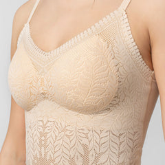 Ava Leafy Lace Camisole | V-Neck with Light Padding