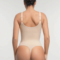 Built-in Bra Waist and Tummy Control Thong Bodysuit