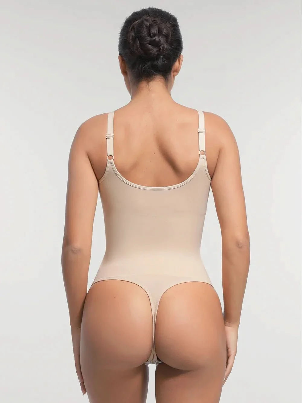 Built-in Bra Waist and Tummy Control Thong Bodysuit