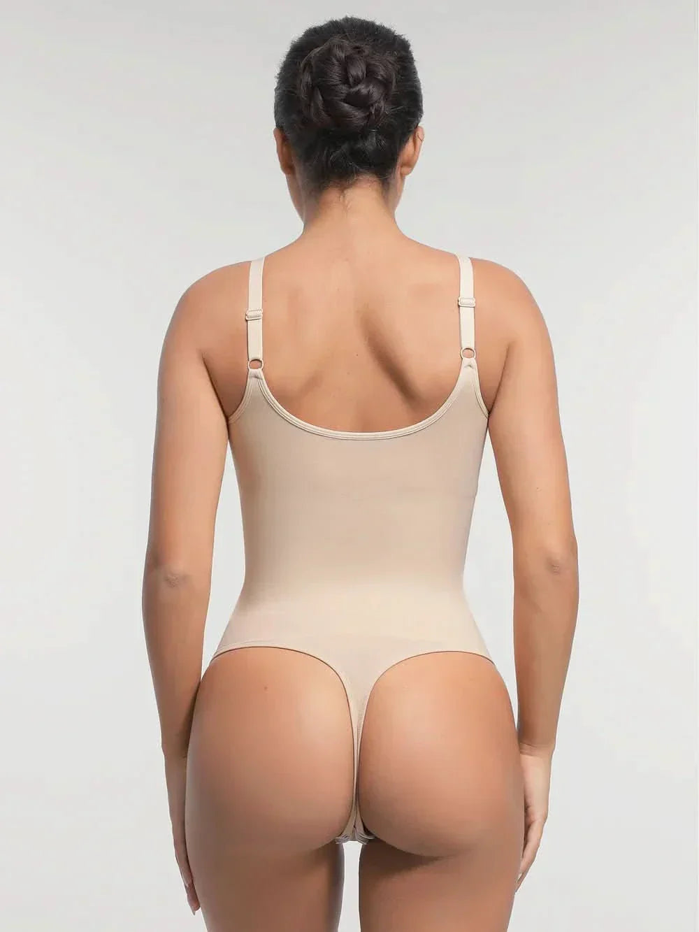 Built-in Bra Waist and Tummy Control Thong Bodysuit