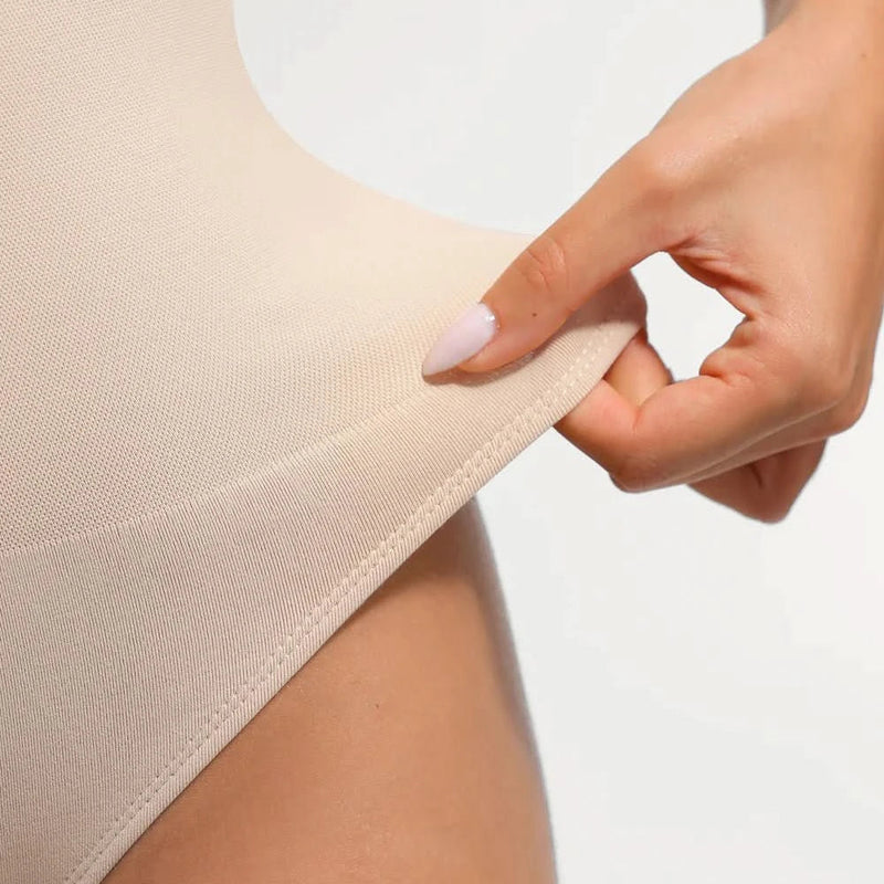 Built-in Bra Waist and Tummy Control Thong Bodysuit